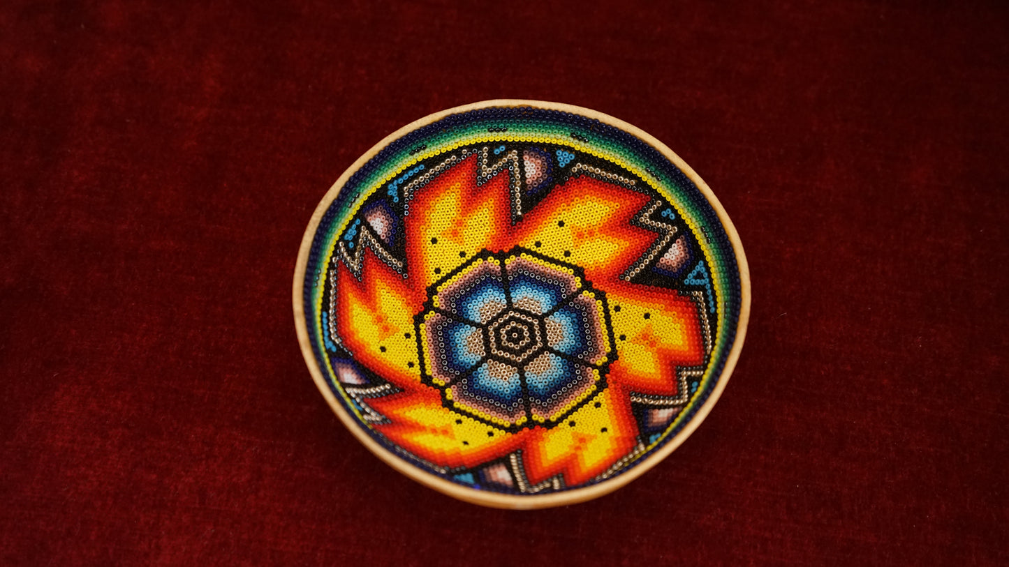 Huichol Beaded Gourd 5 1/4 " B1