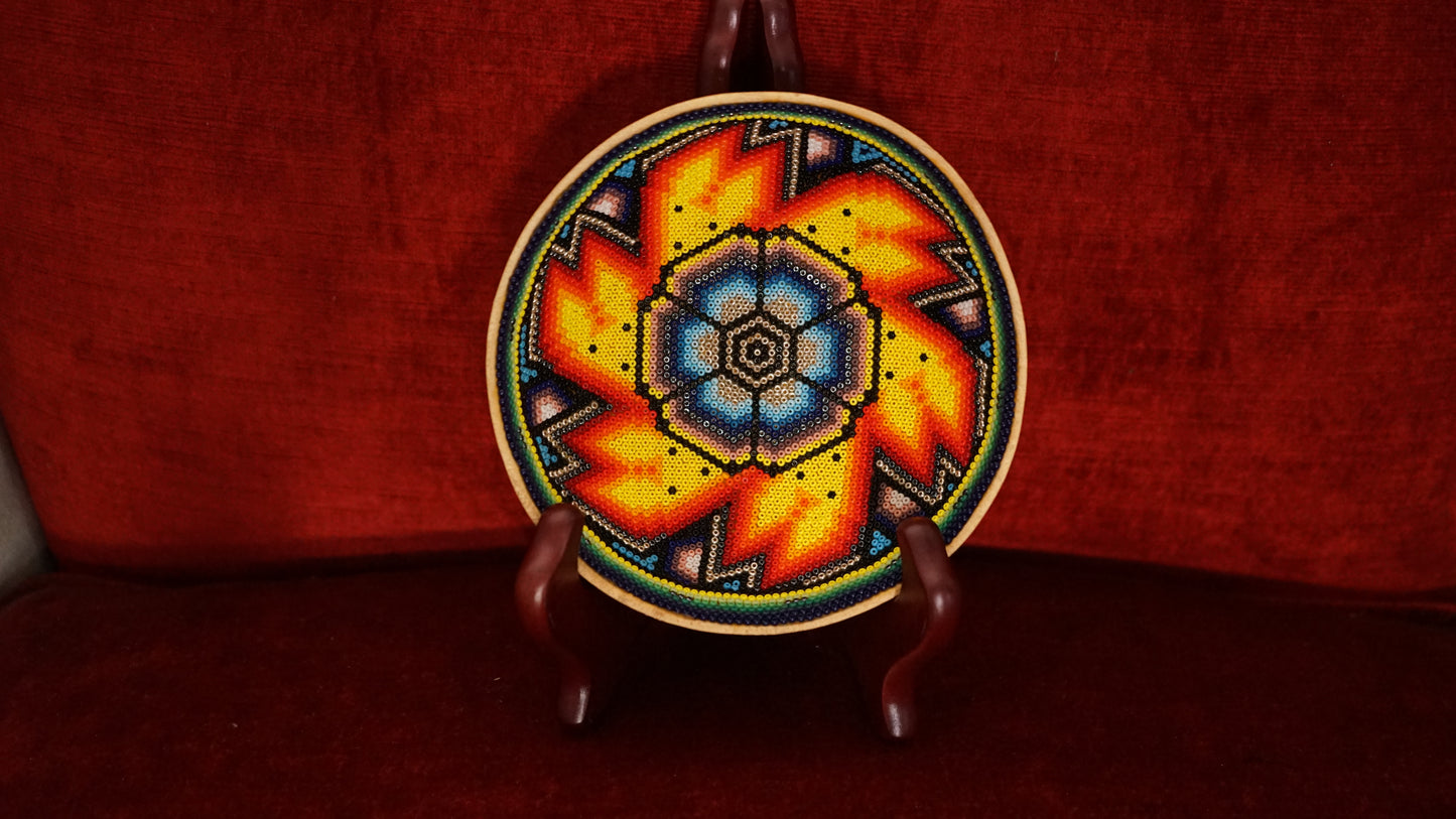 Huichol Beaded Gourd 5 1/4 " B1