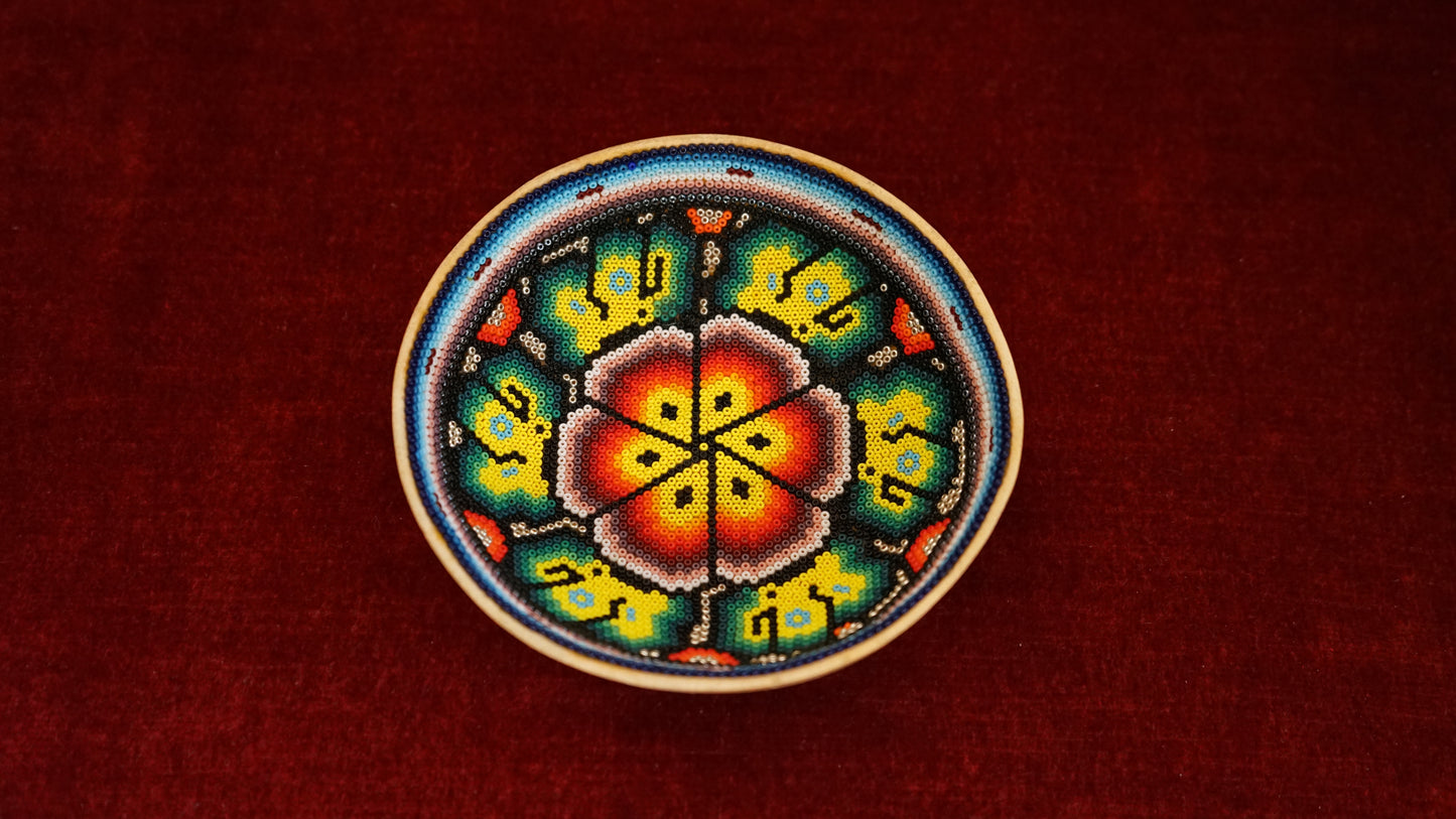Huichol Beaded Gourd 5 1/4 " B3