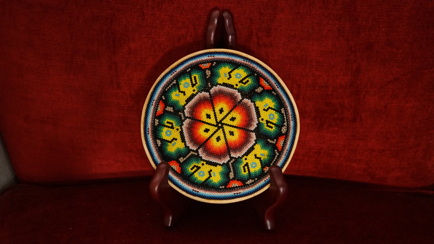 Huichol Beaded Gourd 5 1/4 " B3