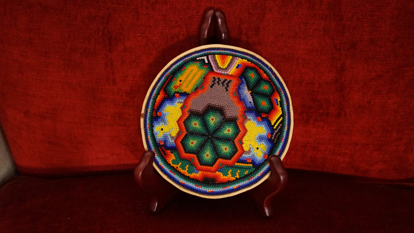 Huichol Beaded Gourd 5 1/4" B4