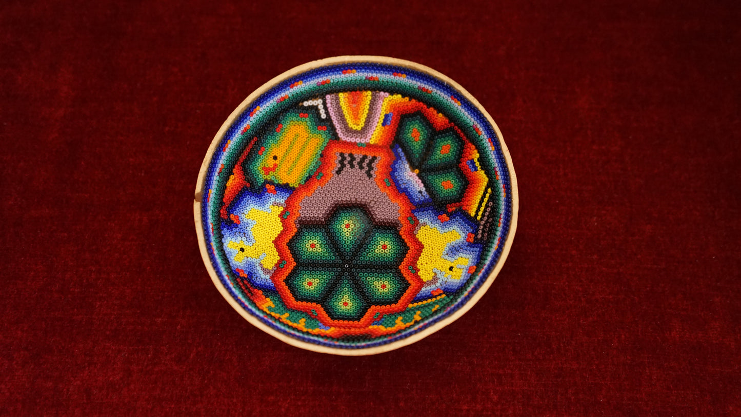 Huichol Beaded Gourd 5 1/4" B4