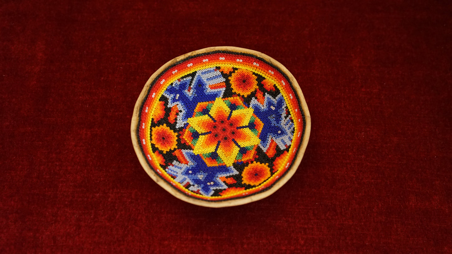 Huichol Beaded Gourd 5 " B5