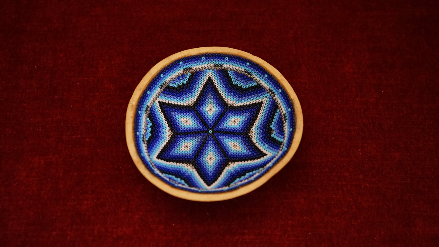 Huichol Beaded Gourd 4 1/2" B12
