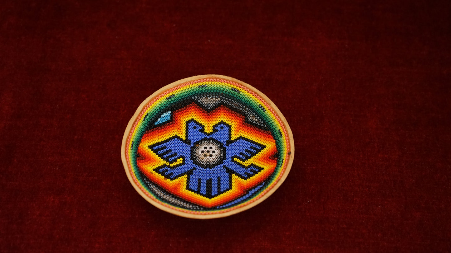 Huichol Beaded Gourd 4 1/4 " B14