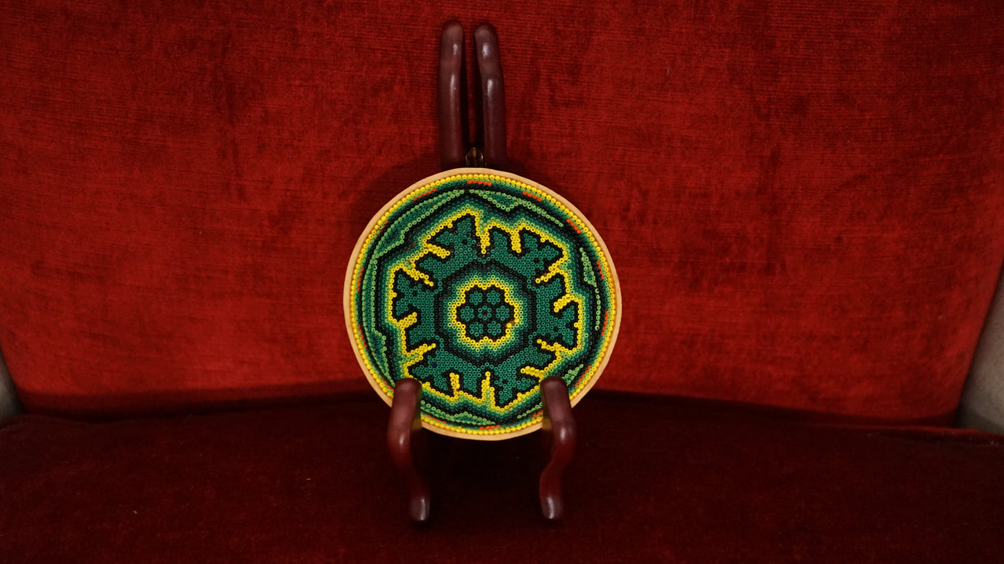 Huichol Beaded Gourd 4 1/4 " B14