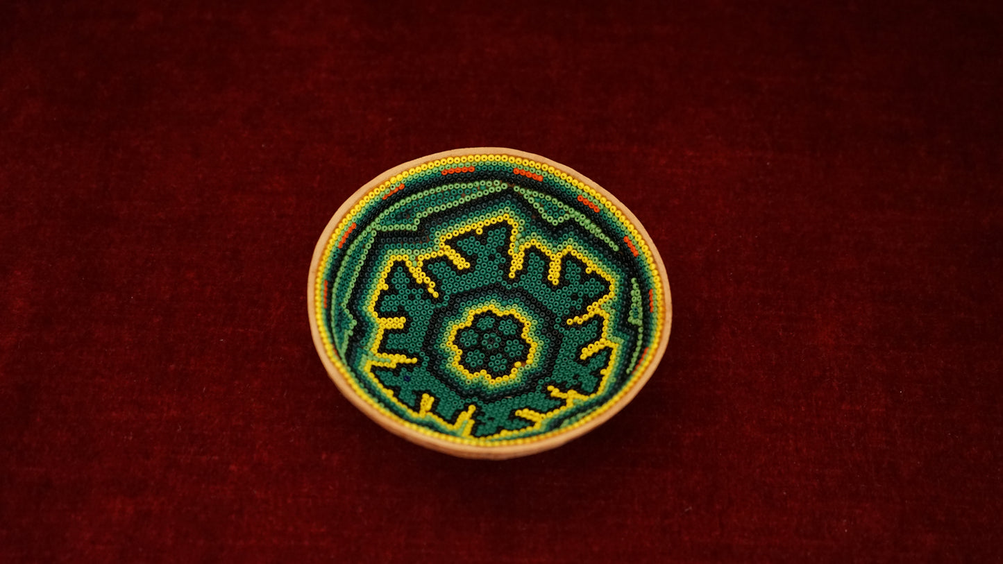 Huichol Beaded Gourd 4 1/4 " B14