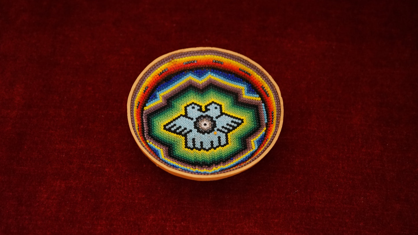 Huichol Beaded Gourd 4 1/4" B 15