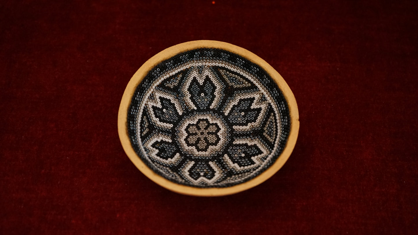 Huichol Beaded Gourd 4 1/4 " B 18