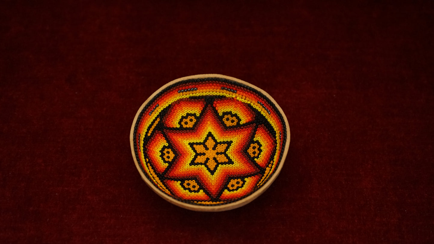 Huichol Beaded Gourd 4 " B20