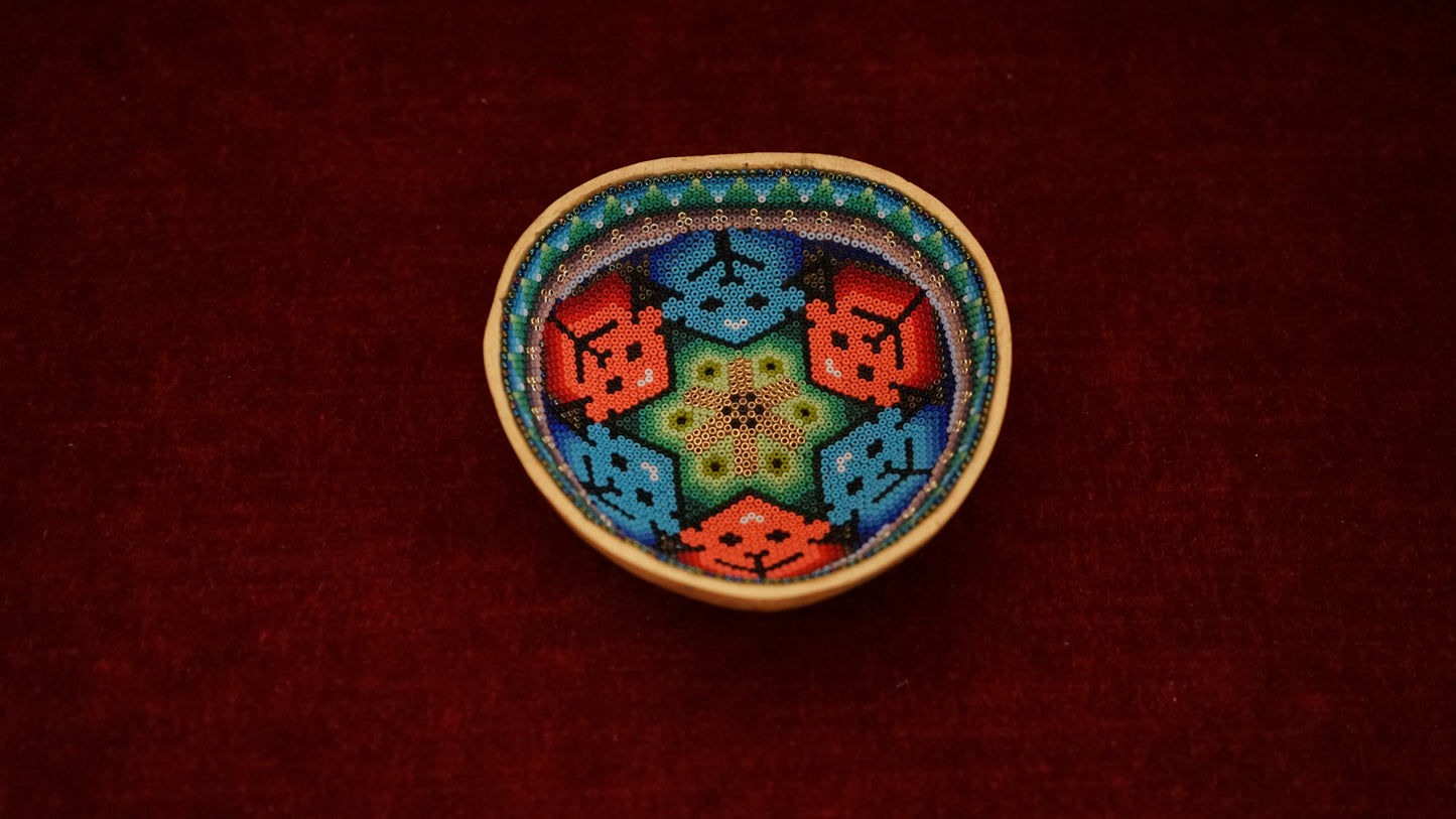 Huichol Beaded Gourd 3 1/2" B23