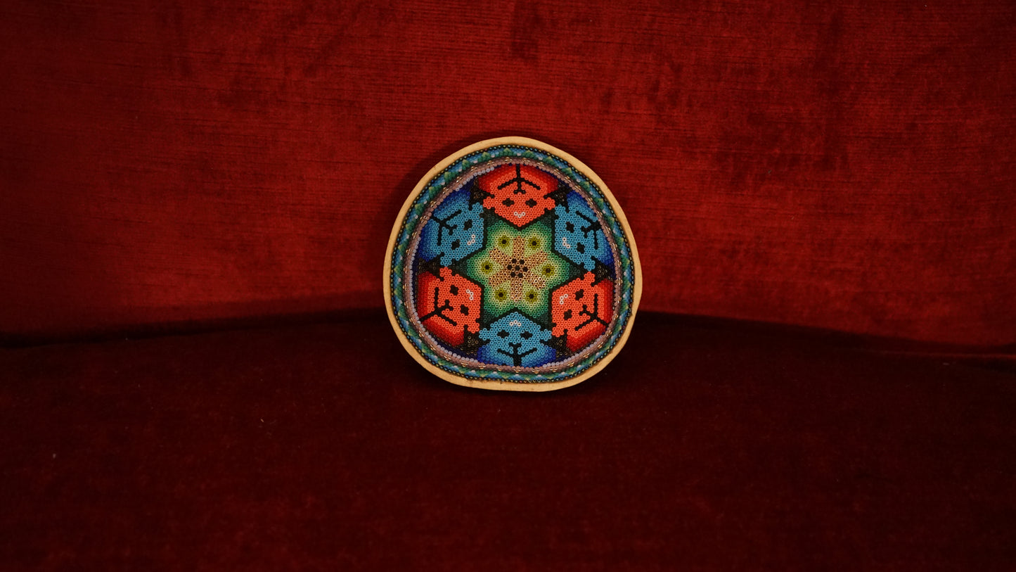Huichol Beaded Gourd 3 1/2" B23