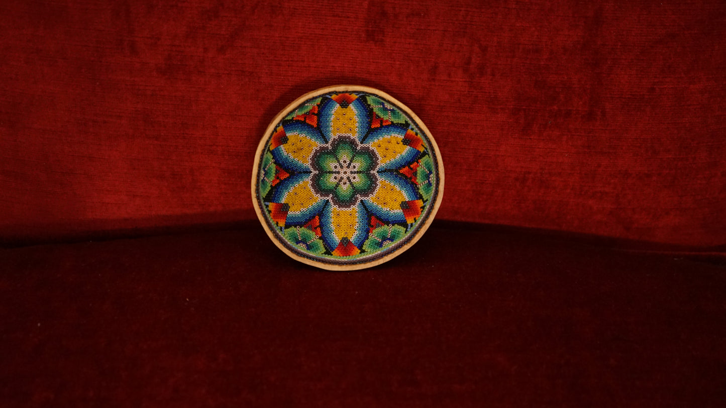 Huichol Beaded Gourd 3 1/2" B22