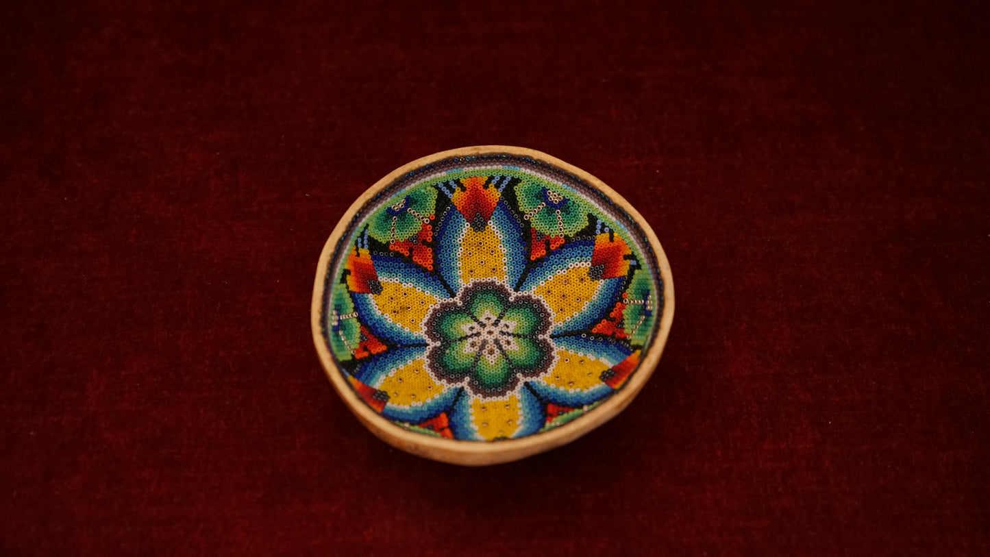Huichol Beaded Gourd 3 1/2" B22