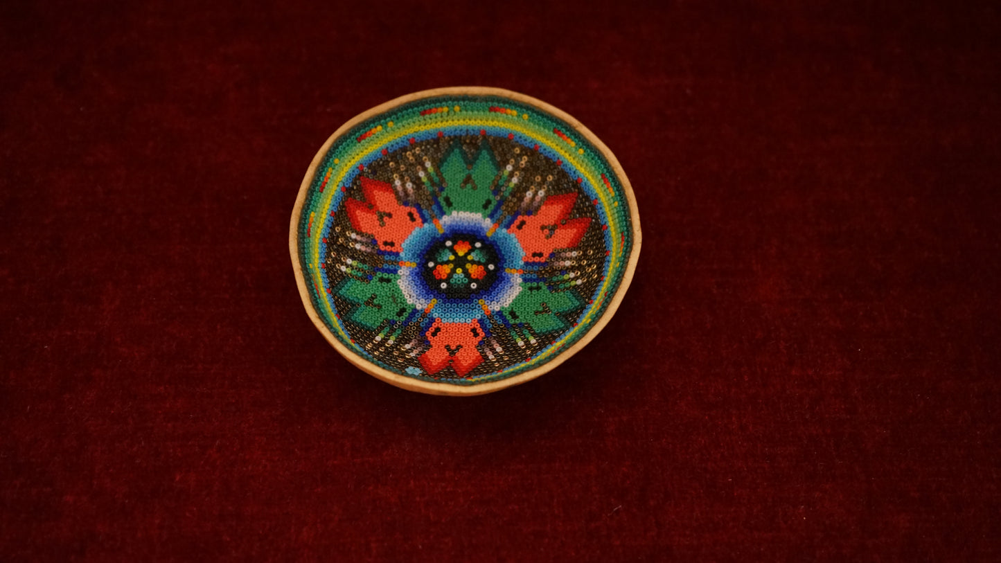 Huichol Beaded Gourd 3 1/2 " B25