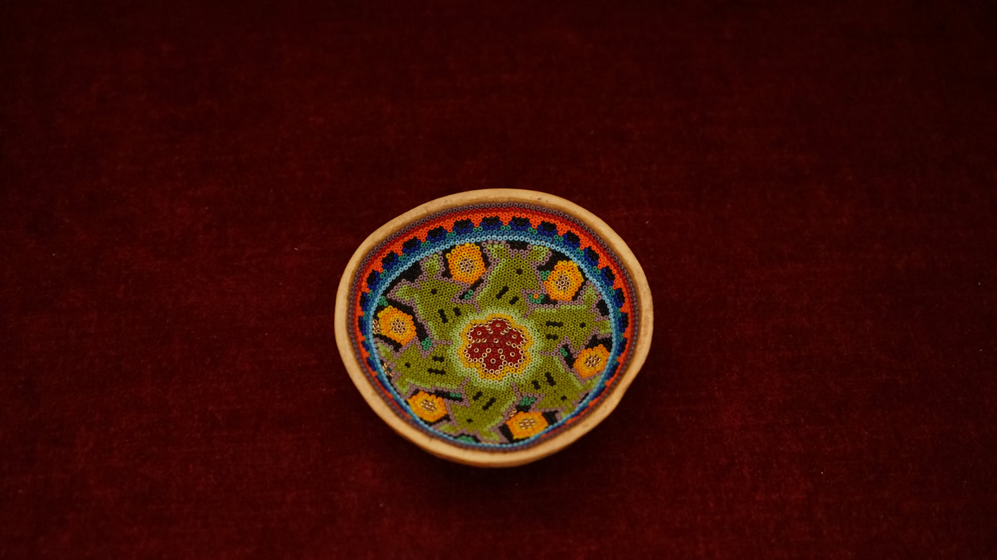Huichol Beaded Gourd 3 1/2 " B24