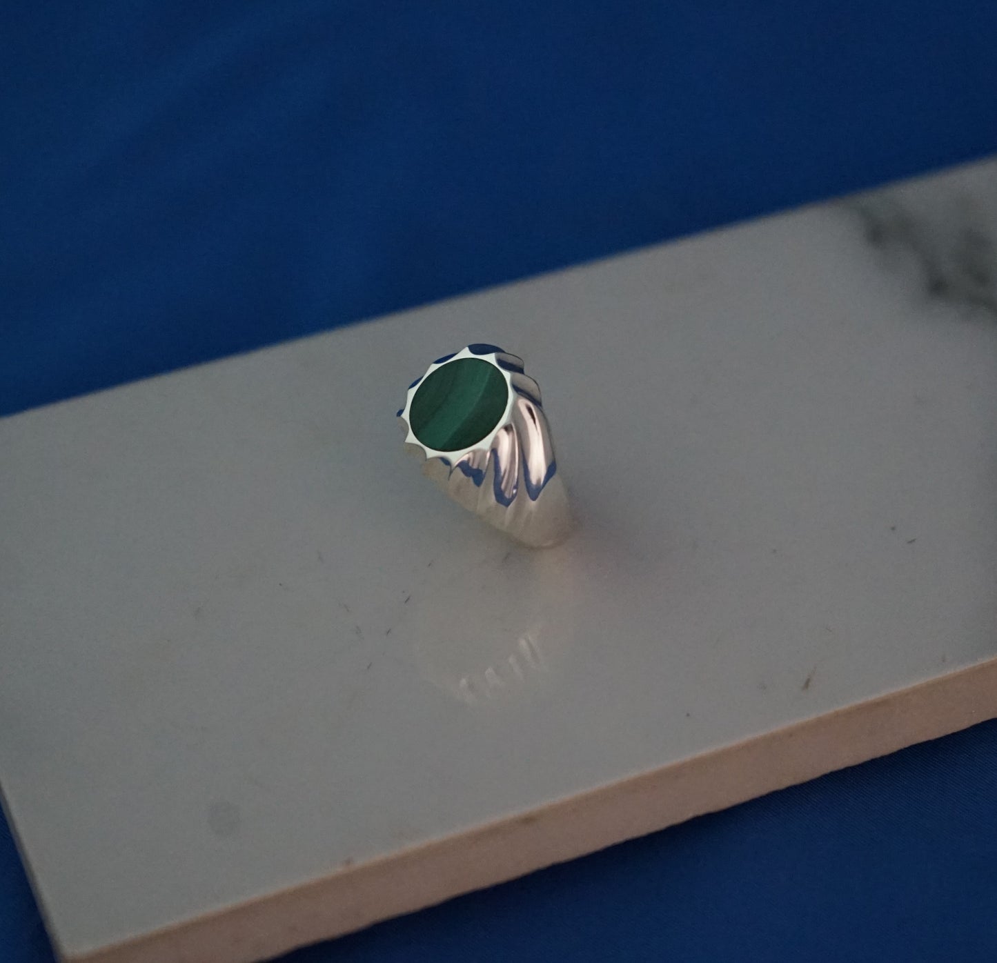 Green Agate Sterling Silver Ring