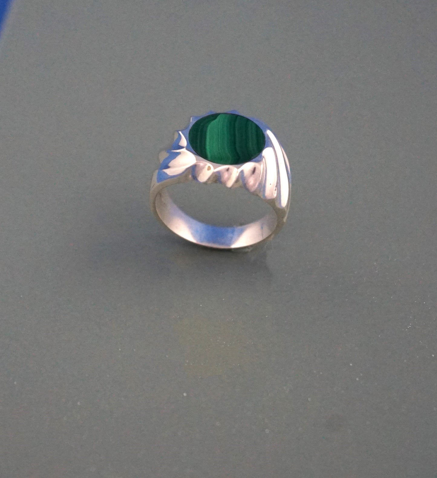 Green Agate Sterling Silver Ring