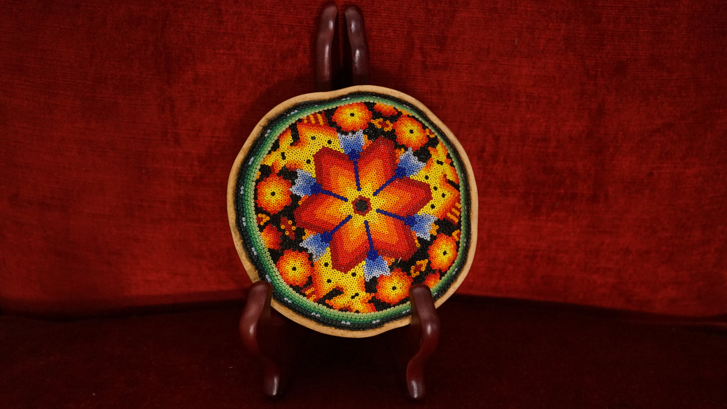 Huichol Beaded Gourd  5" B6