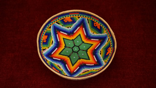 Huichol Beaded 5 " Gourd  B7