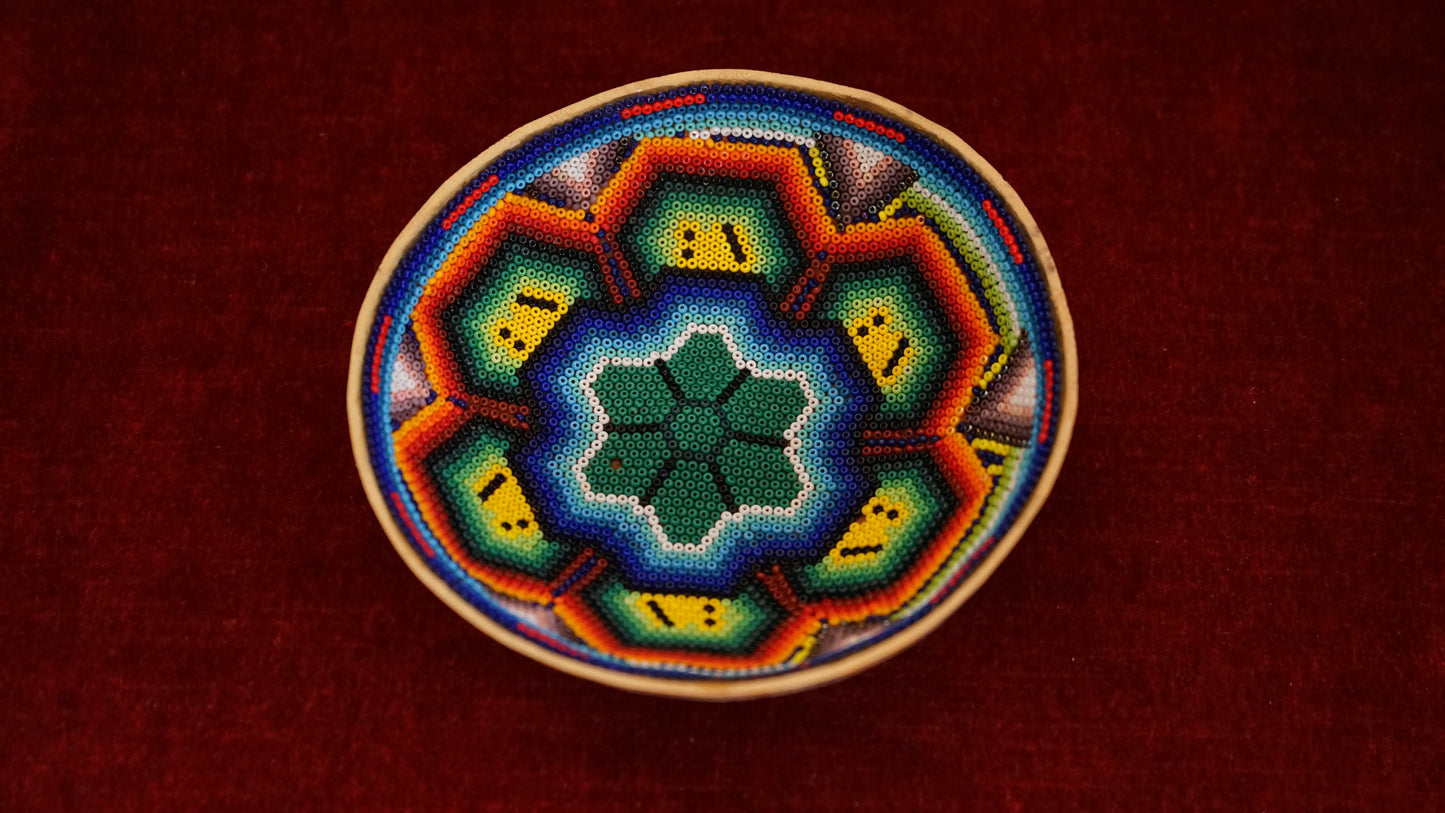 Huichol Beaded Gourd 5"   B10