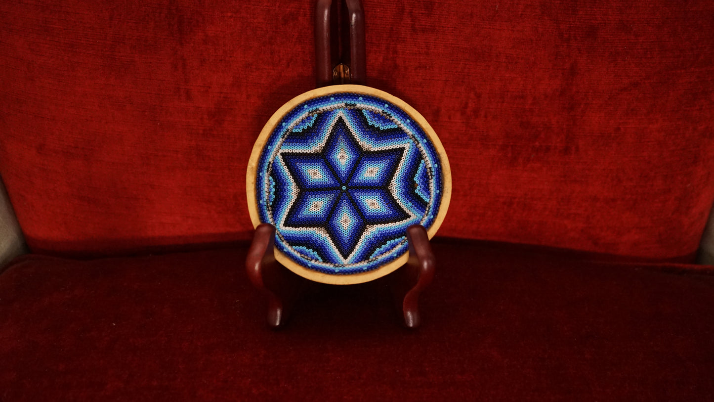 Huichol Beaded Gourd  4 1/2"   B12