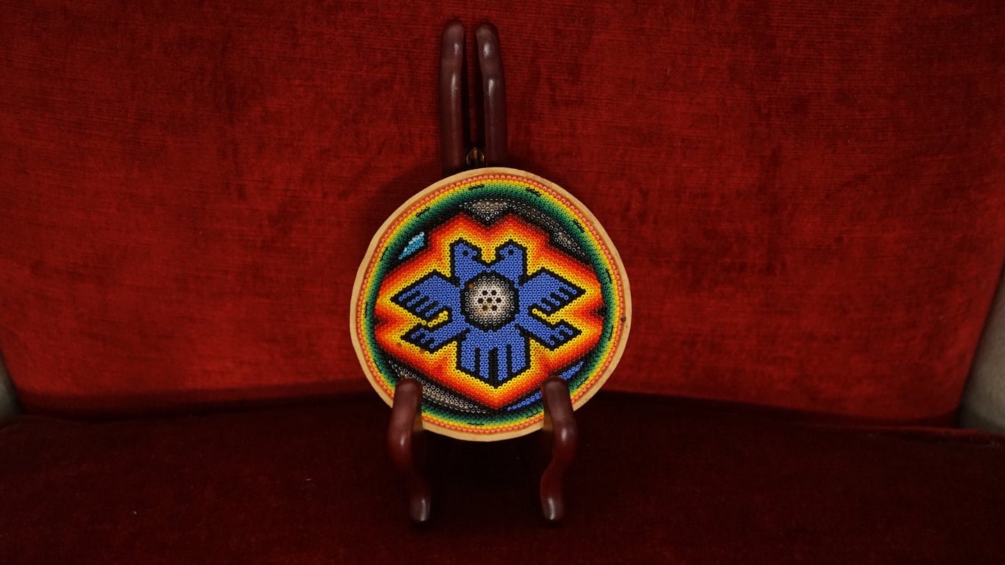 Huichol Beaded Gourd  4 1/4 "  B14