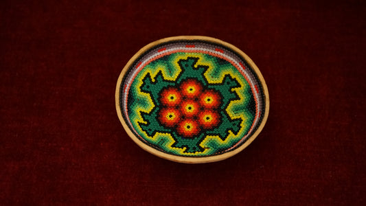 Huichol Beaded Gourd  4"  B 19