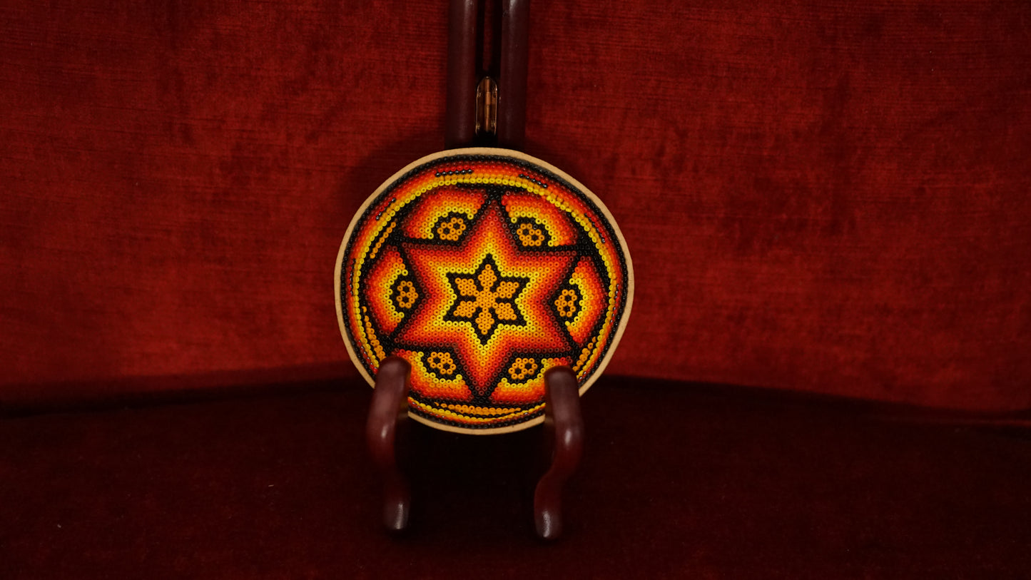 Huichol Beaded Gourd  4 "  B20