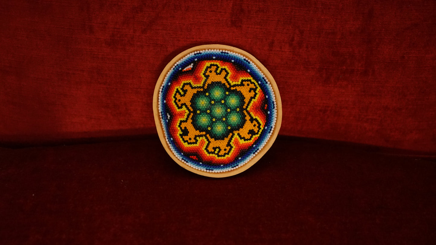 Huichol Beaded Gourd  3 1/2 " B21