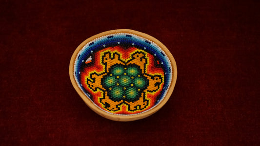 Huichol Beaded Gourd  3 1/2 " B21