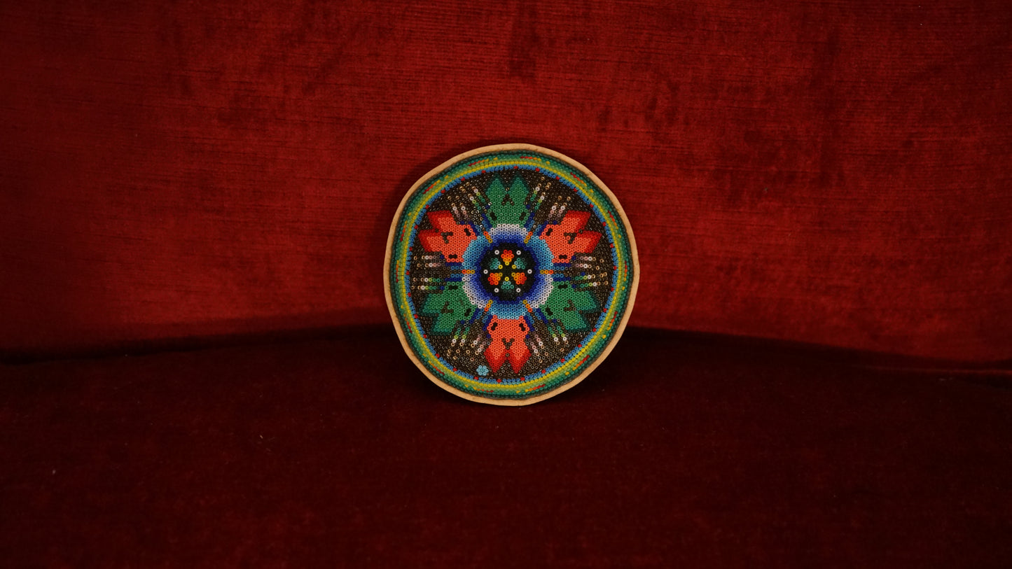 Huichol Beaded Gourd 3 1/2 "  B25