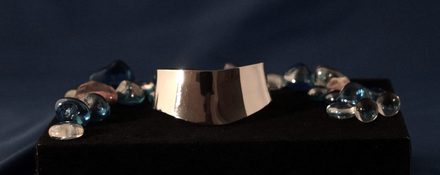 925 Sterling Silver Adjustable Wide Modern Cuff Bracelet