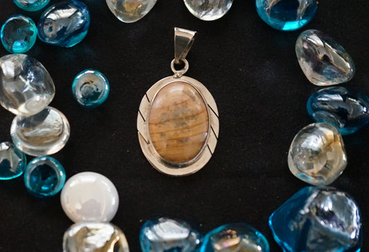 Zebra Jasper Oval Pendant