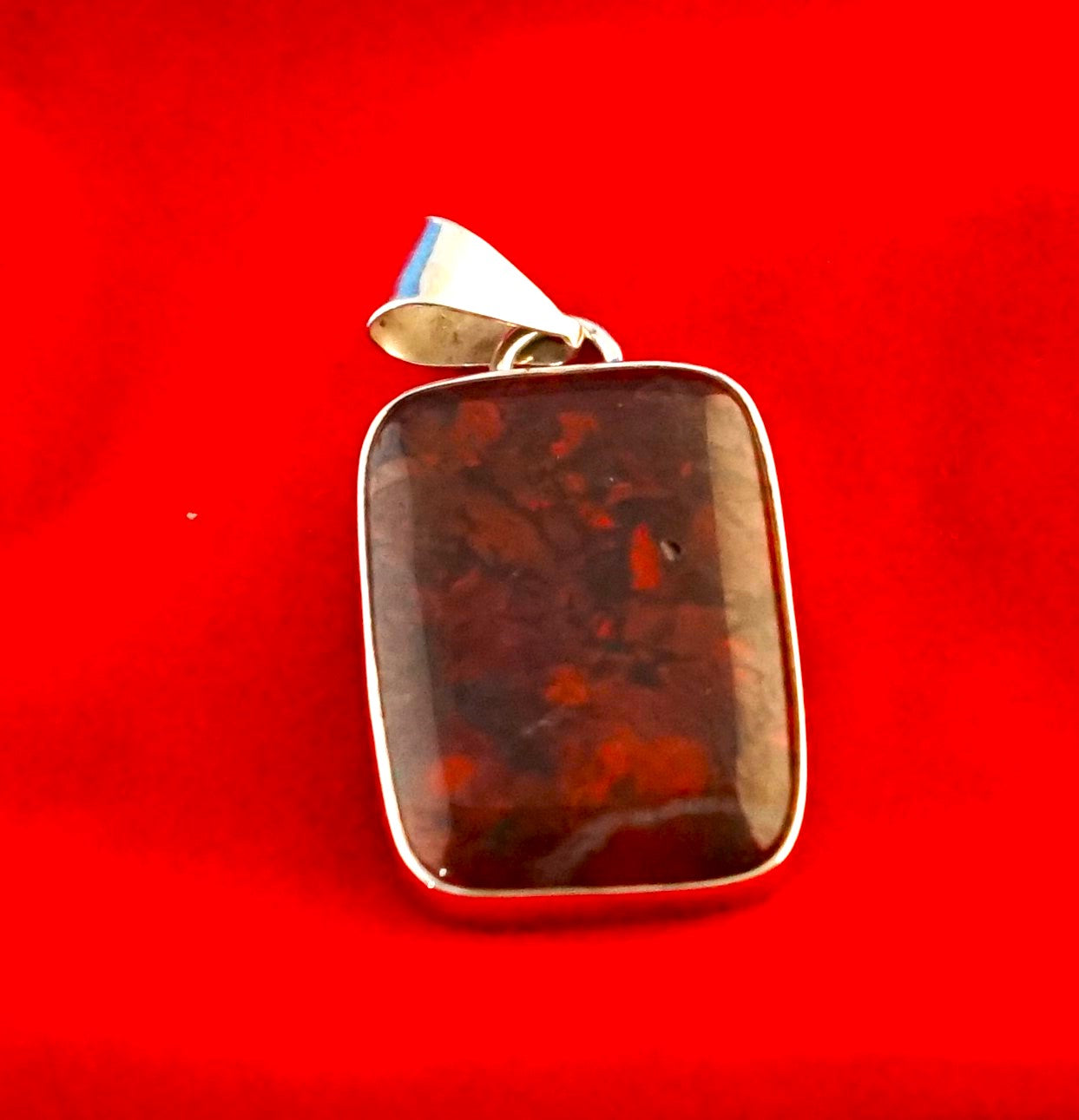 Sterling Silver Red Jasper Pendant