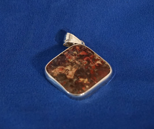 Red Ammolite Pendant, Sterling Silver