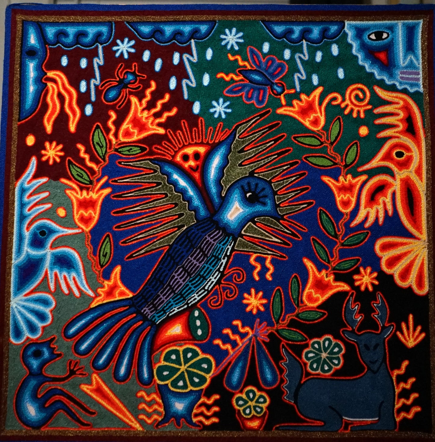 Large Huichol Yarn Painting