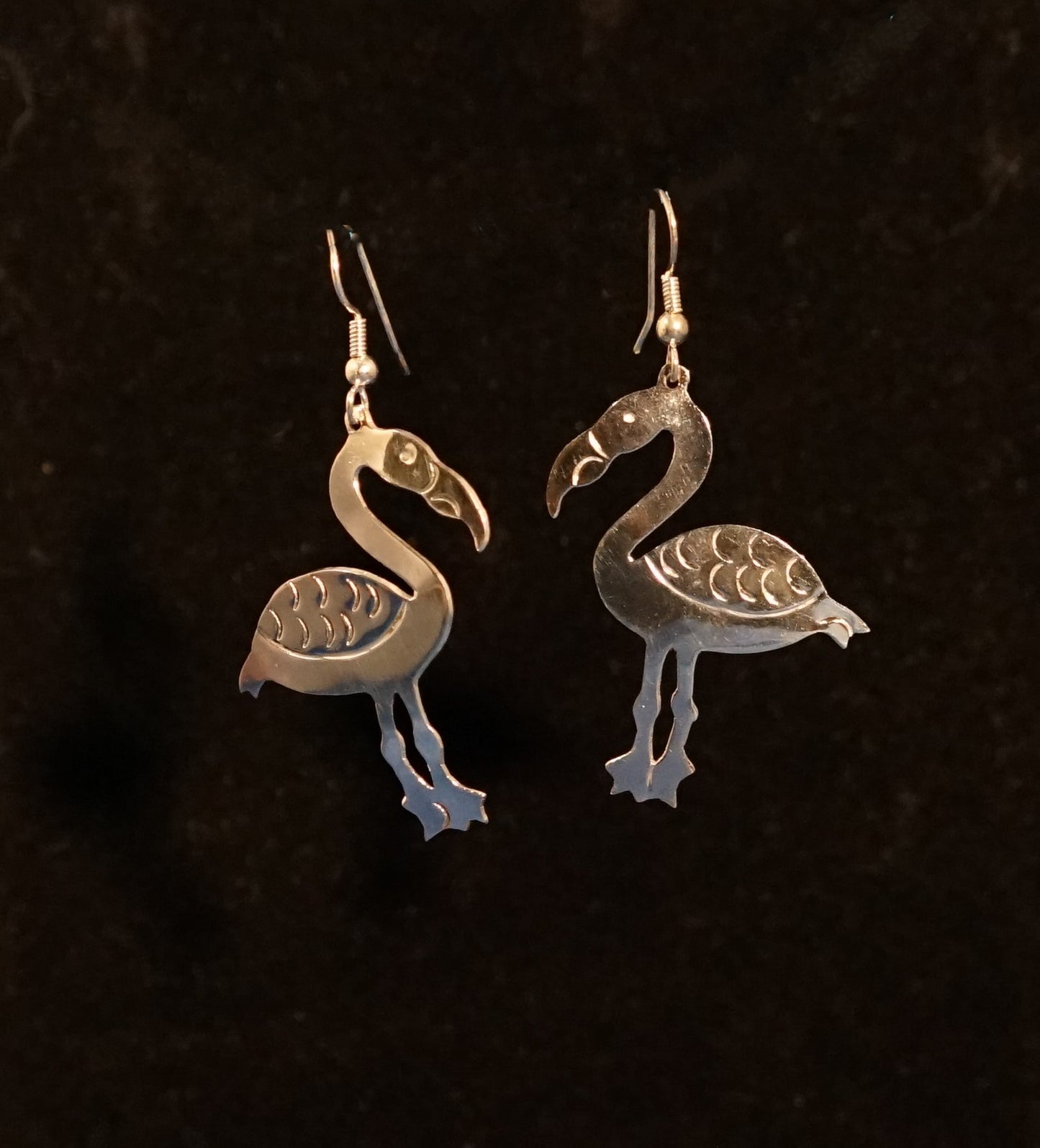 Silver Flamingo Earrings