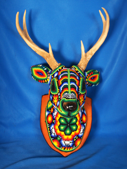 Huichol Mounted Deer Sculpture