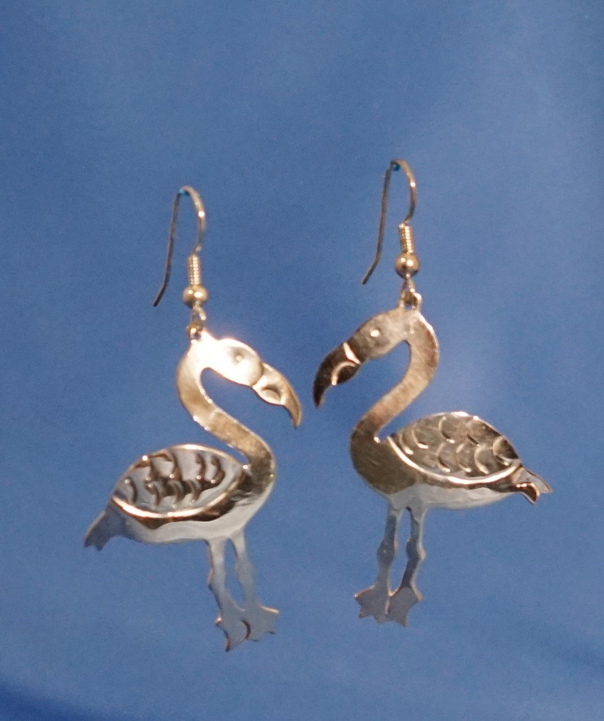 Silver Flamingo Earrings