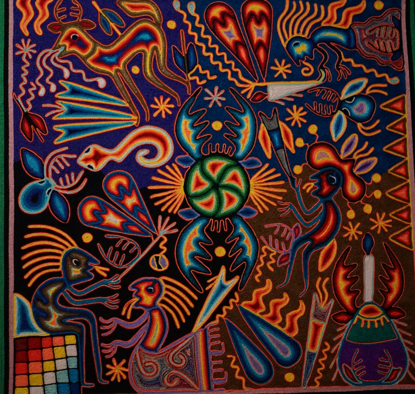 Large Huichol Yarn Painting