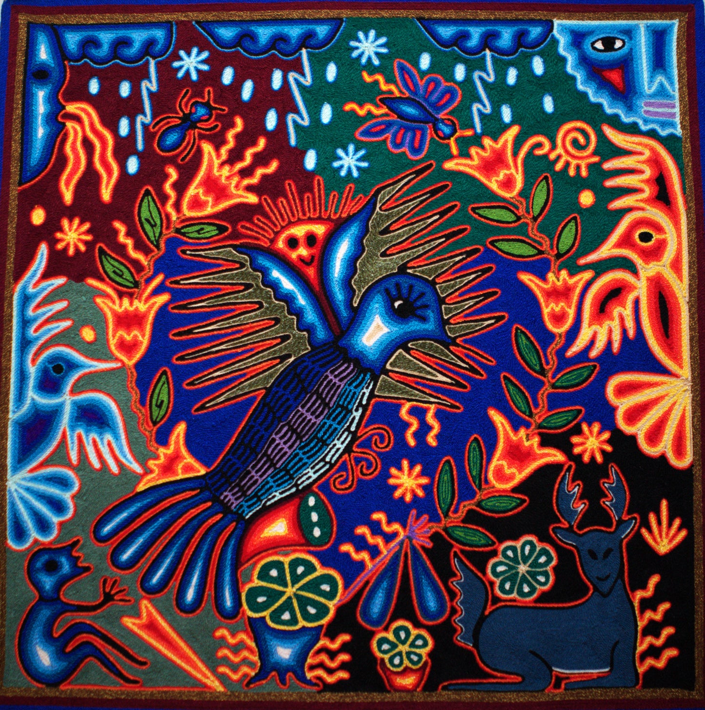 Large Huichol Yarn Painting